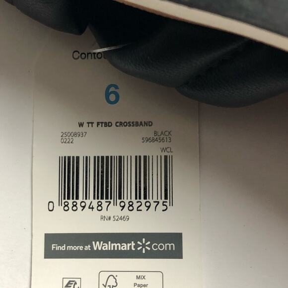 Time and Tru Women's Cross Strap Black Sandals Sz 6 - Picture 9 of 11